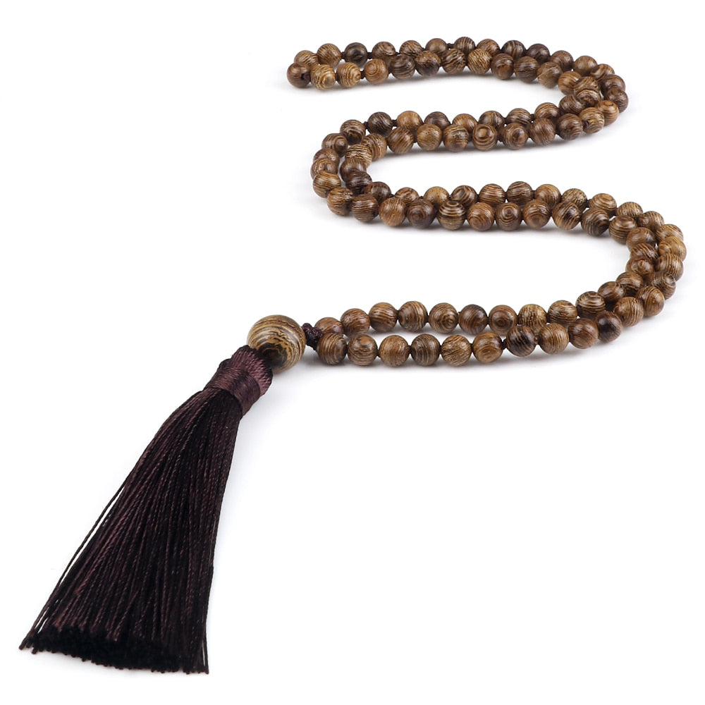 Men Mala Prayer Necklace 108 Natural Wooden