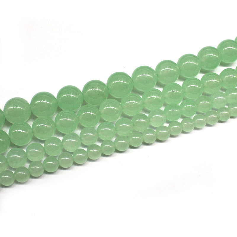 Green Aventurine Chalcedony Jades Natural Stone Beads