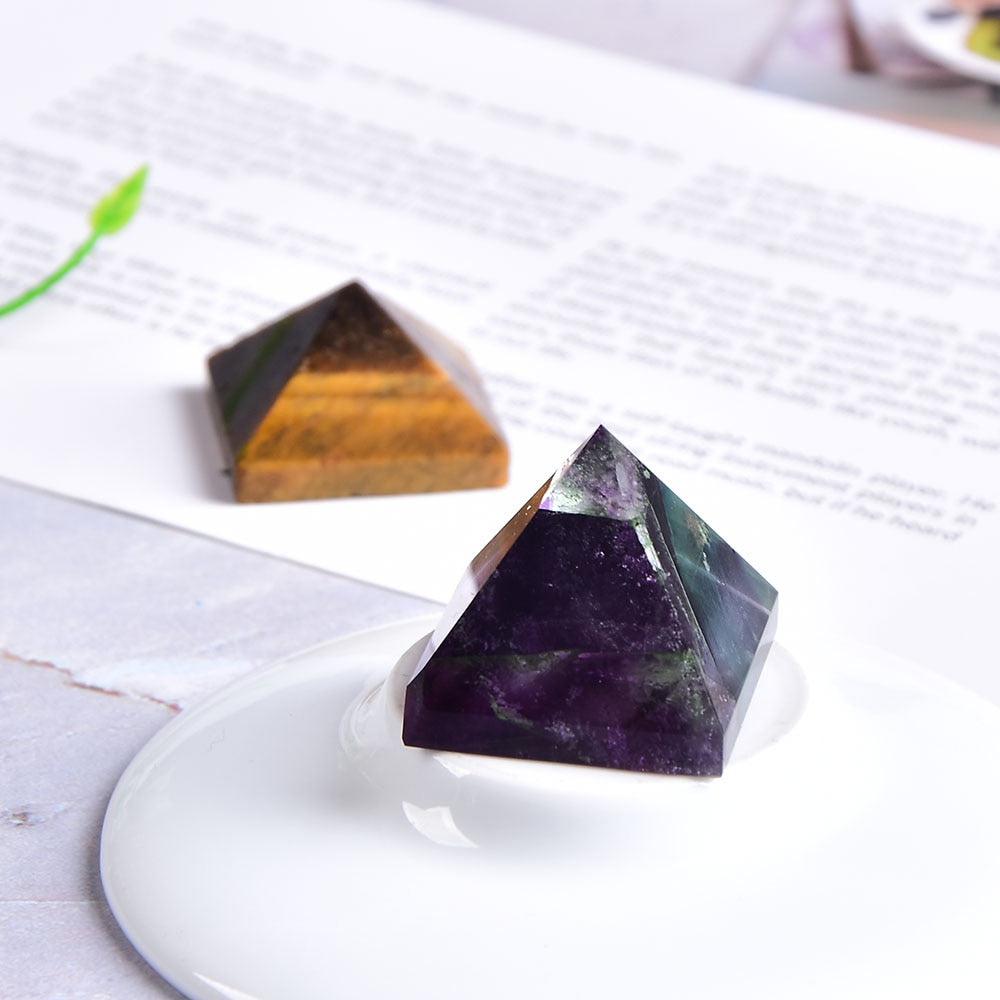 Fluorite Crystal Pyramid Quartz Healing Stone