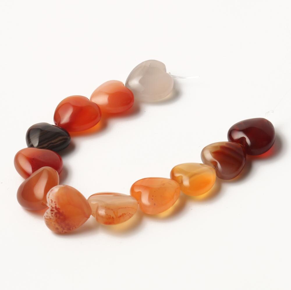 Heart Shape Agates Quartz Jades Beads Natural Beads