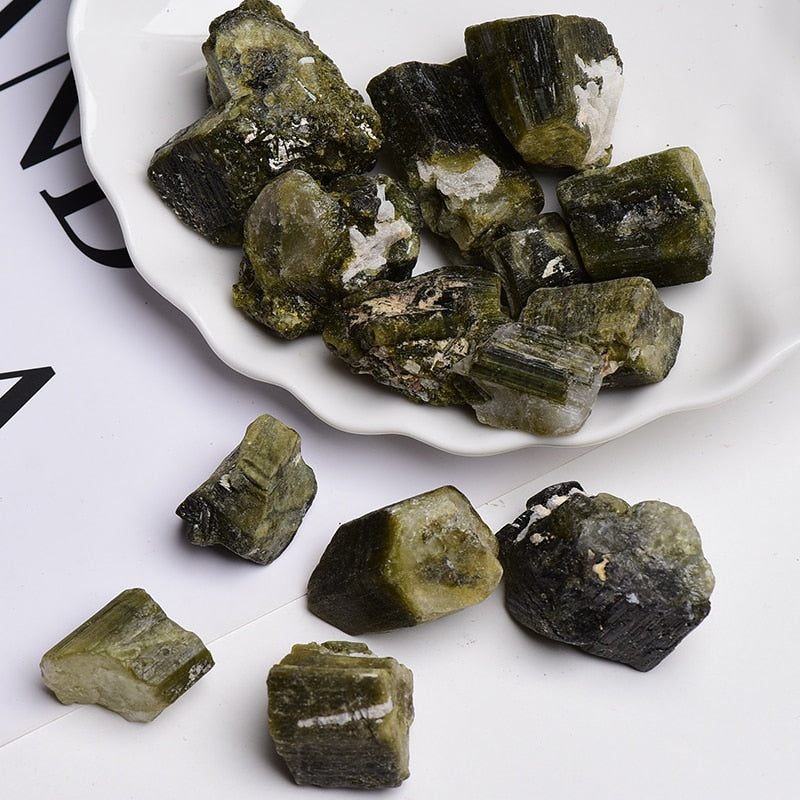 Natural Green Tourmaline Raw Stone Gemstone
