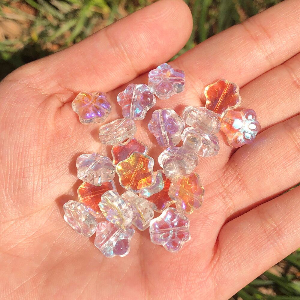 Crystal beads AB Color Glass Star Heart Leaves beads