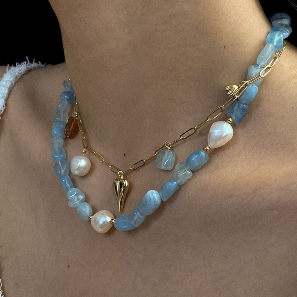 Bohemian Sapphire natural semi-precious stone necklace