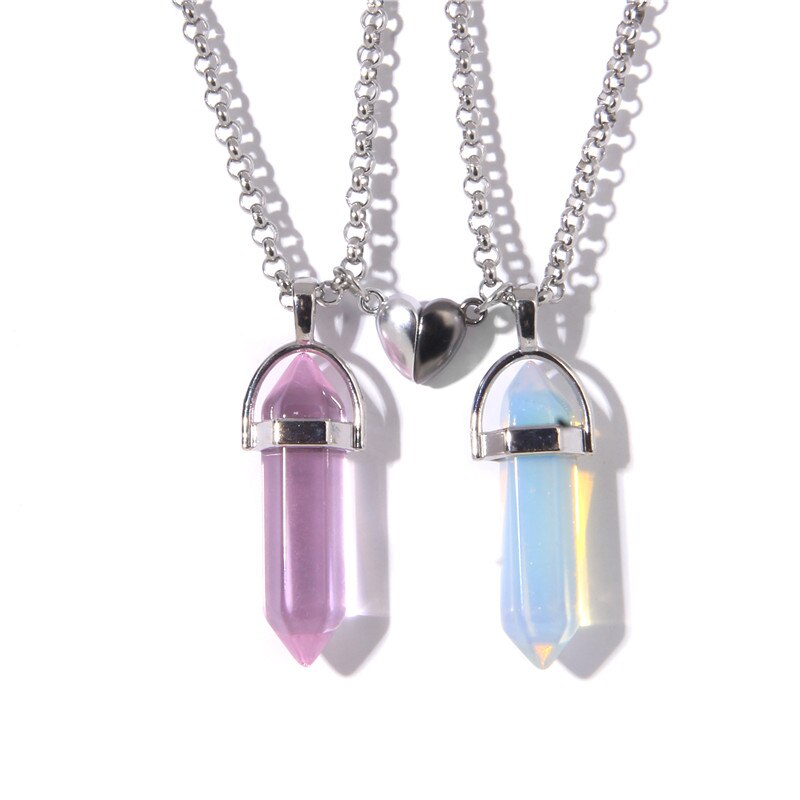 Magnetic Couple Necklaces For Lovers Heart Distance