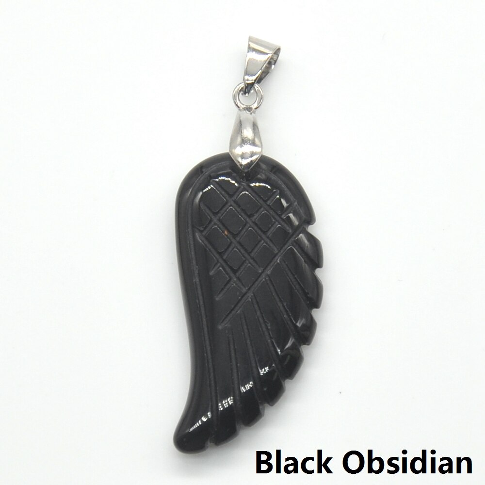 Angel Wing Pendants Natural Crystal Healing Gemstone