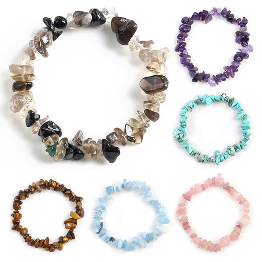 Irregular Natural Gem Stone Bracelet Stretch Chip Beads