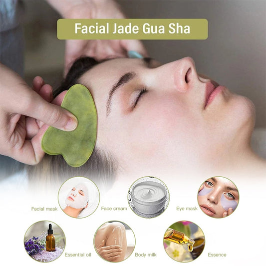 Natural Jade Face Massager Gua Sha Scraper Board