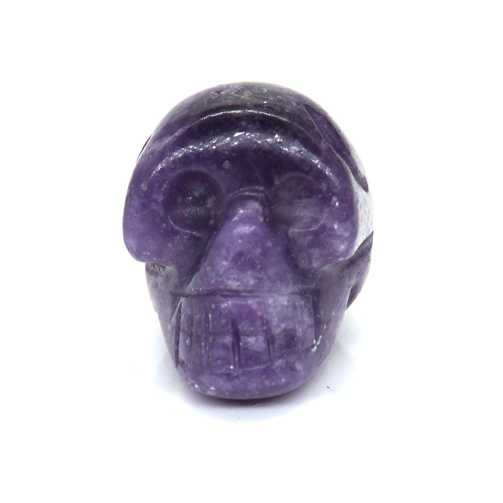 Skull Statue Natural Stone Carved Decoration Healing