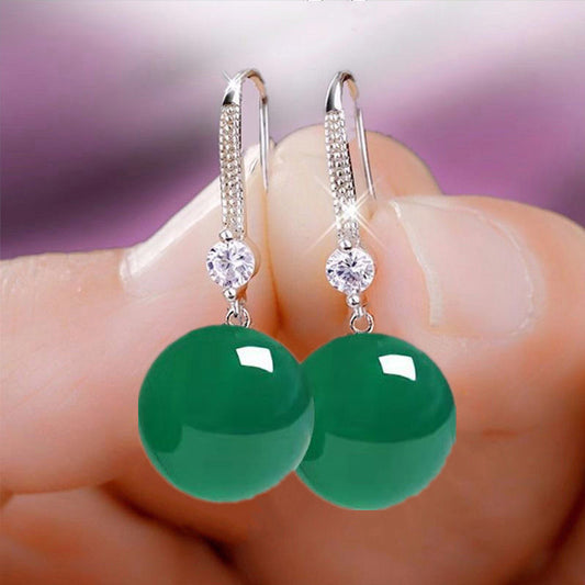 Jade Drop Earrings for Women Gift Charm Natural