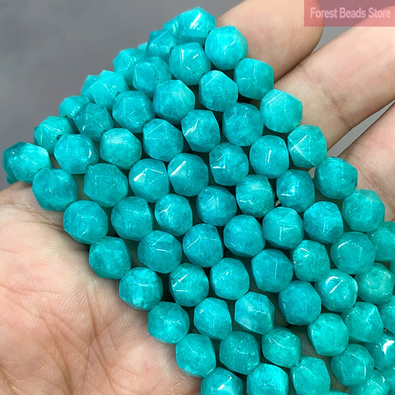 Natural Stone Smooth Faceted Amazonite Blue