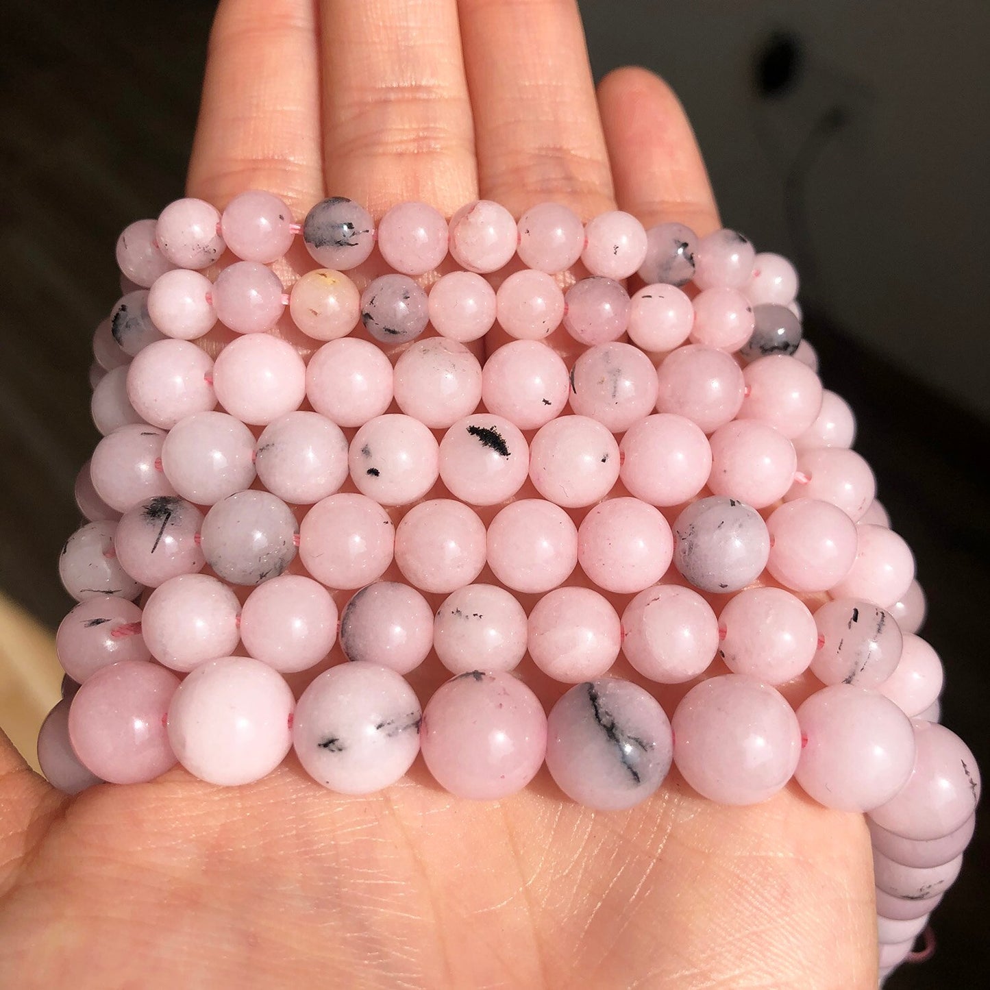 Pink Opal Jades Loose Spacer Beads