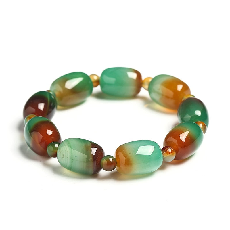 JD Natural Stone Colorful Green Peacock Agates