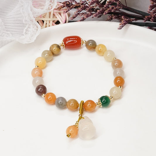 Women Handmade Jade Beaded Strand Bracelet