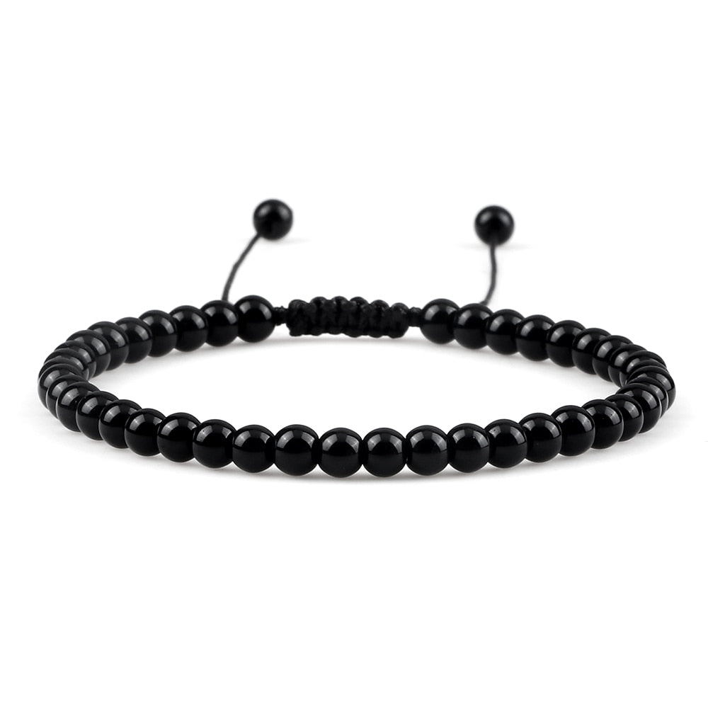 Natural Stone Round Beads Bracelet Minimalism