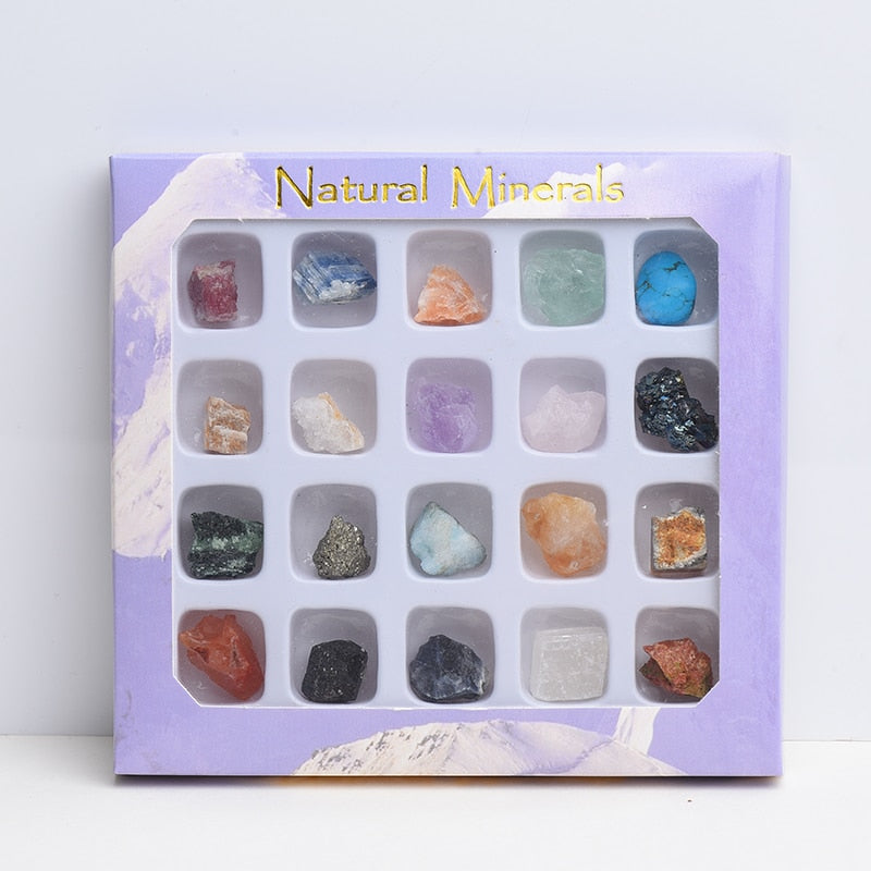Natural Stone Fossil Box Raw Mineral Crystal Fluorite