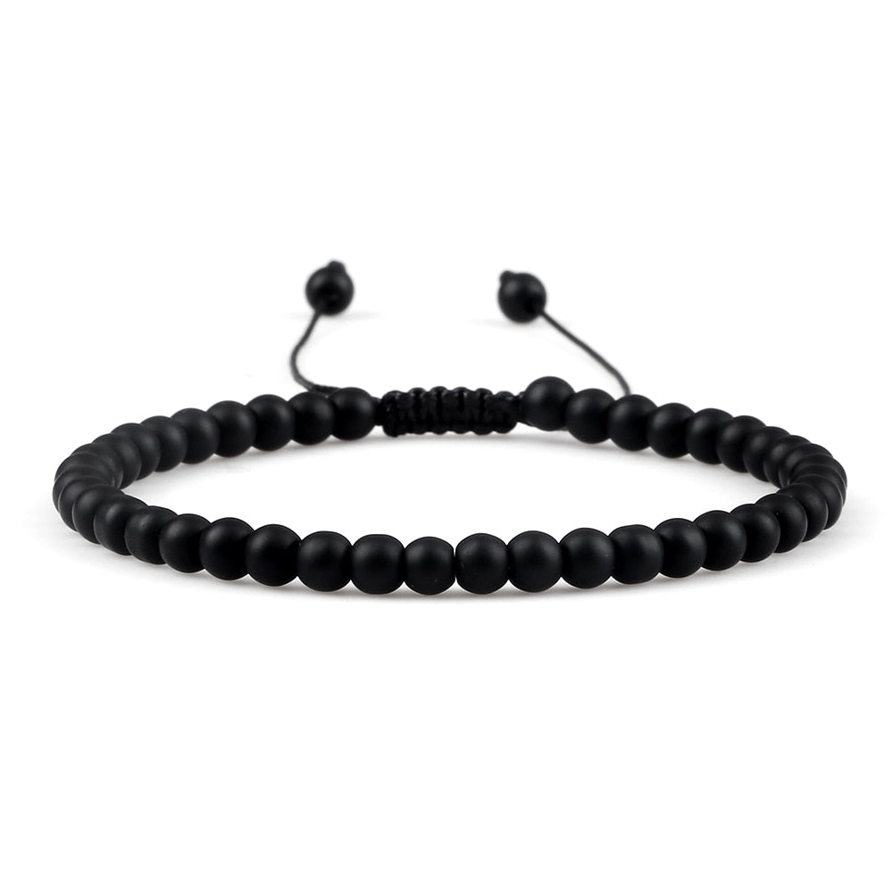 Natural Stone Round Beads Bracelet Minimalism