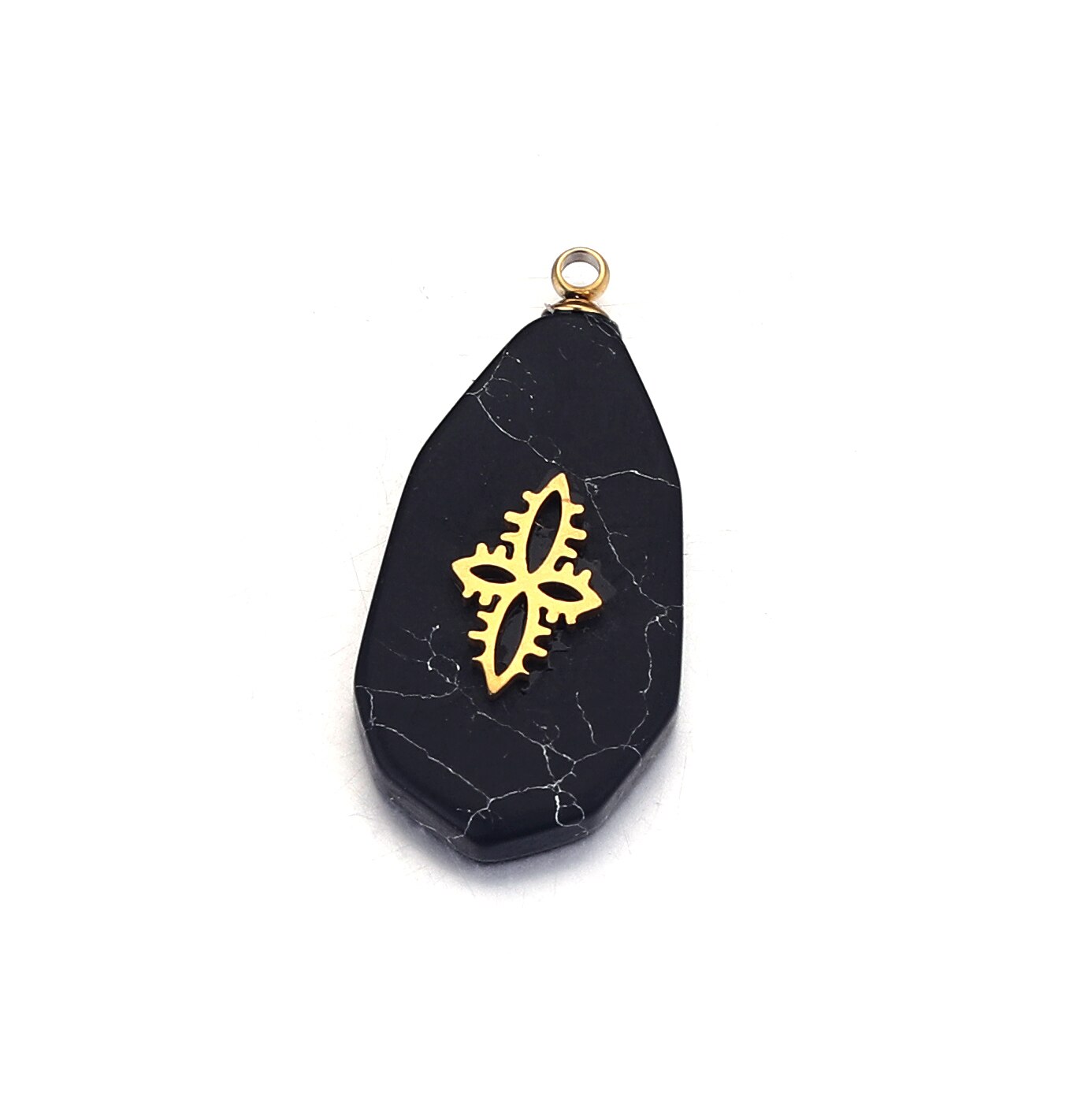 5pcs Natural Stone Drop shape Pendants Charms