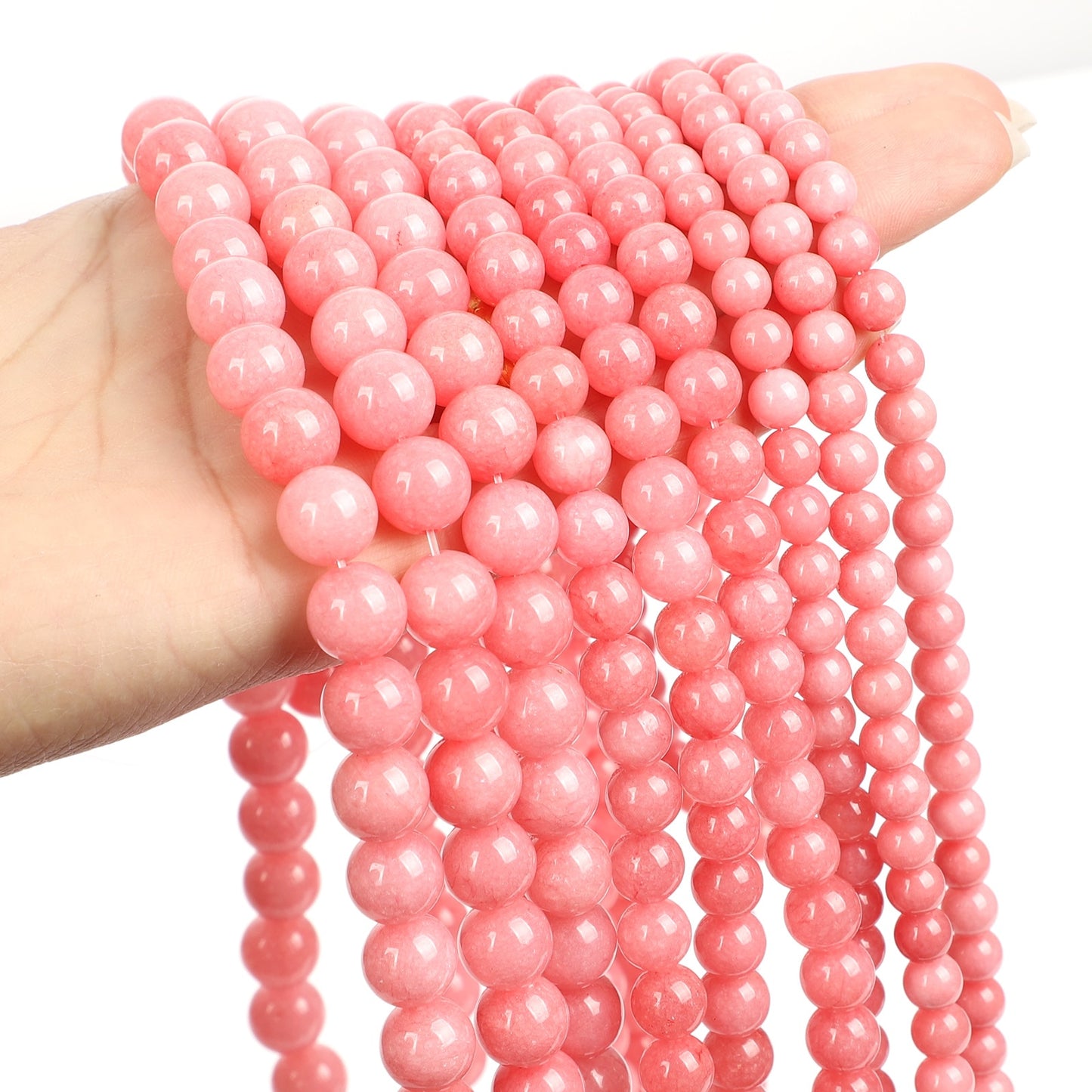 Natural Stone Beads Red Veins Chalcedony Jades