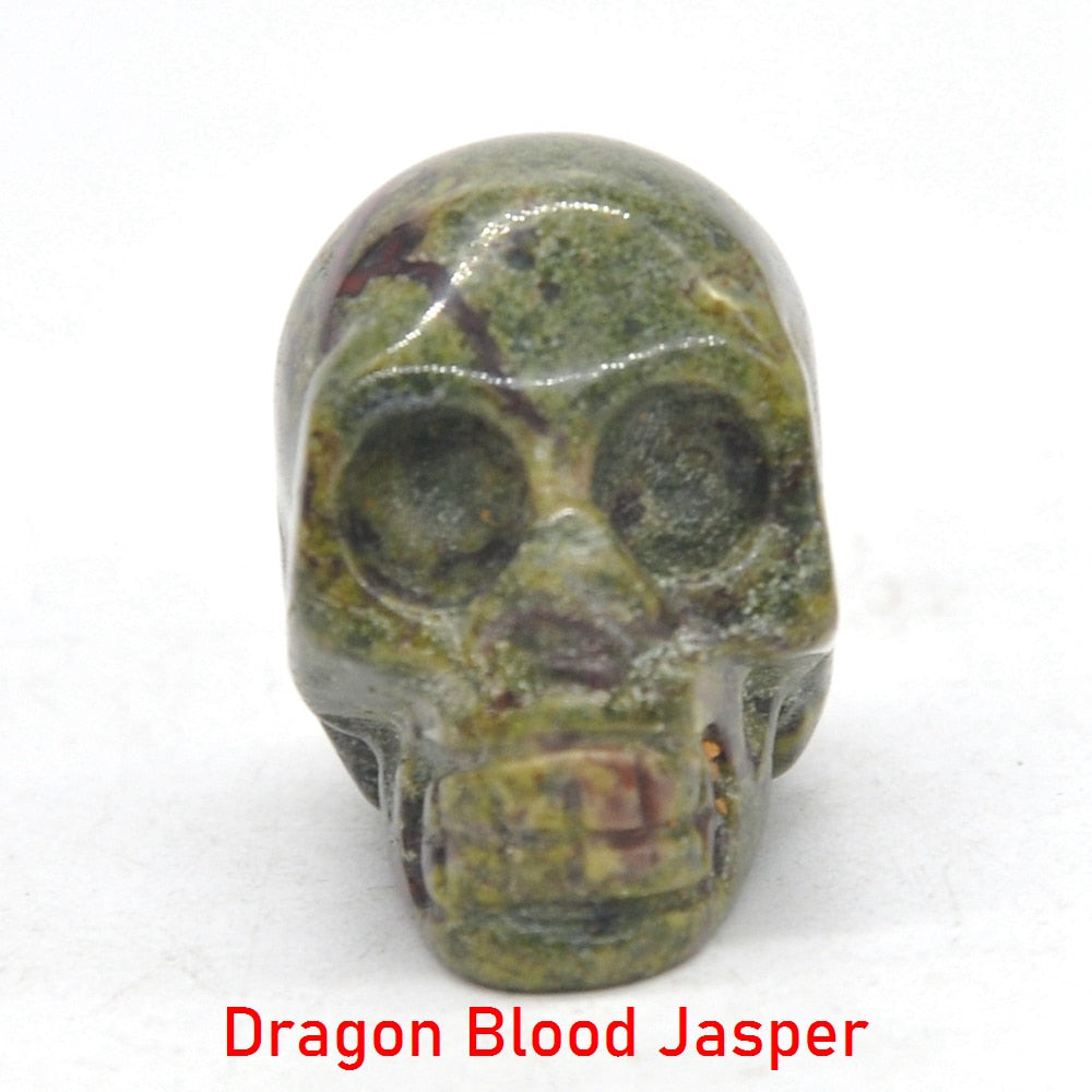 Skull Statue Natural Stone Carved Decoration Healing