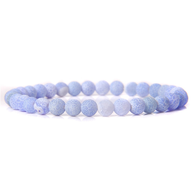 Natural Stone Blue 6MM Beads Bracelets For Women