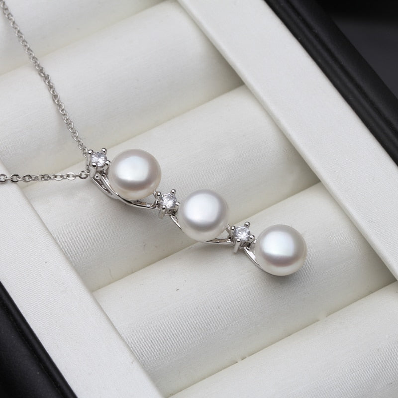 Fashion Freshwater Natural Black Pearl Pendant Women