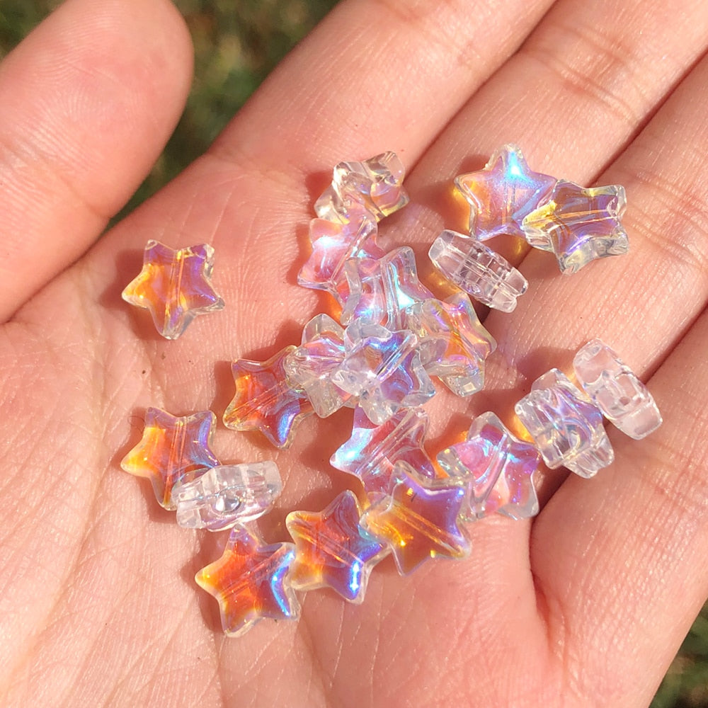 Crystal beads AB Color Glass Star Heart Leaves beads