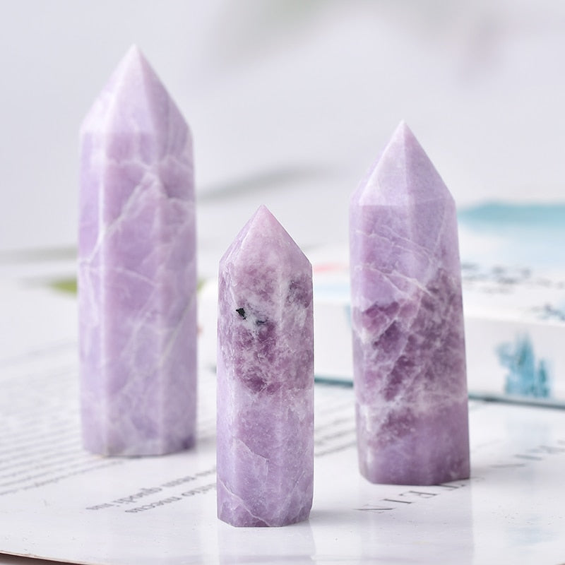 Natural Crystal Quartz Lilac Stone Energy Pillar