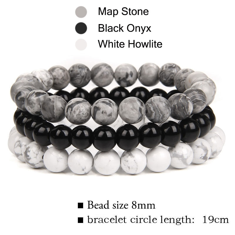 8mm Natural Stone Bracelet Sets Rhodonite