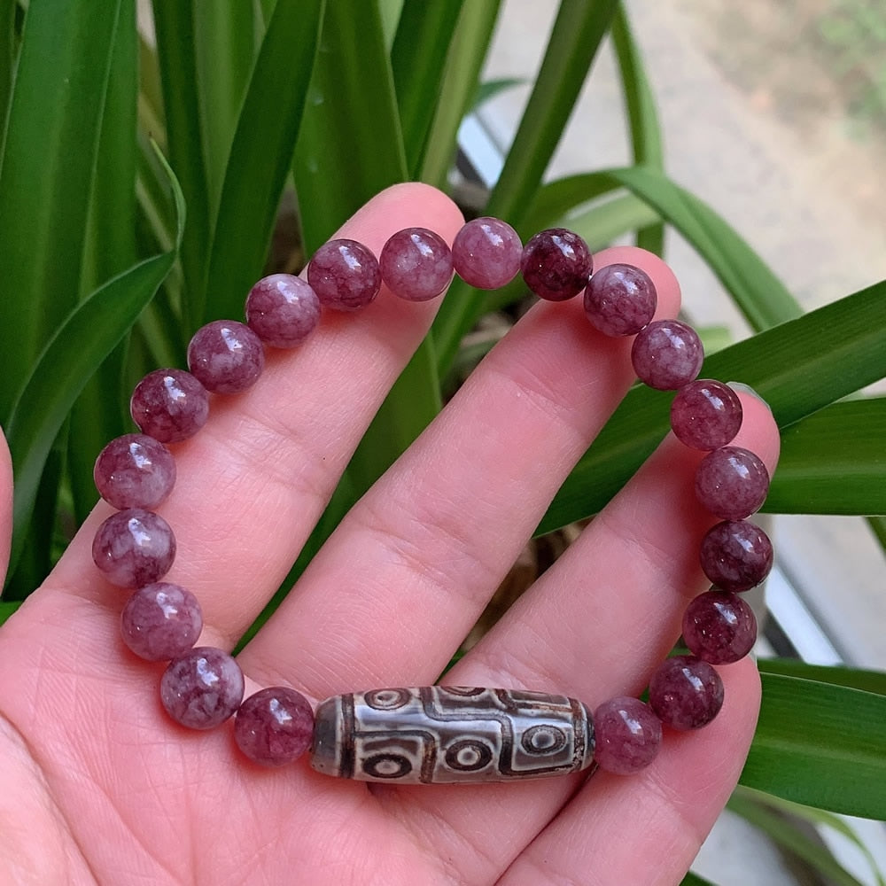 Healing Reiki Stone Natural Tibetan Dzi Agates Bracelet