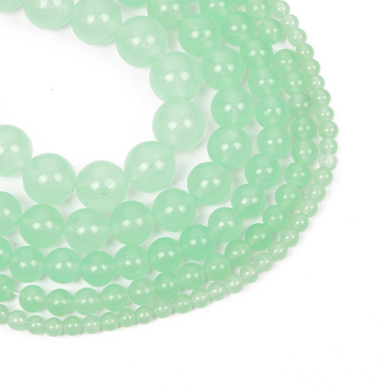Jadee Green Chalcedony Charm Round Loose Beads