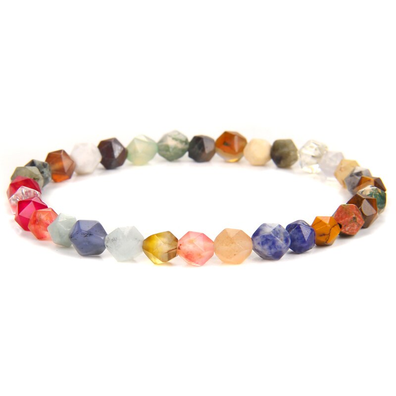 Handmade Gemstones Beads Bracelet Faceted Crystal