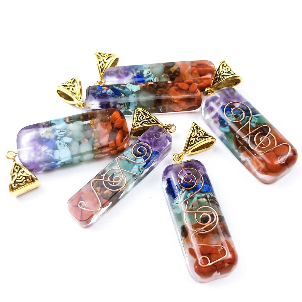 Healing 7 Chakra Orgone Crystal Energy Necklaces
