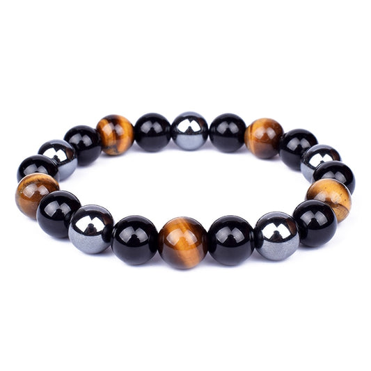 Tiger Eye & Hematite Bracelets Natural Obsidian Beads