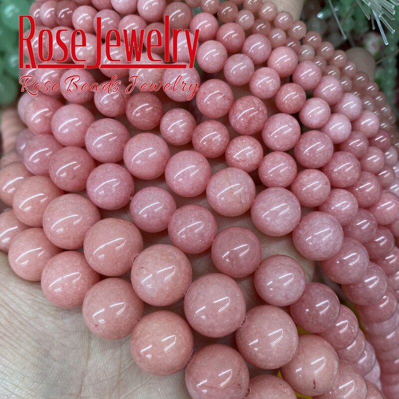 Chalcedony Jades Round Loose Spacer Stone Beads