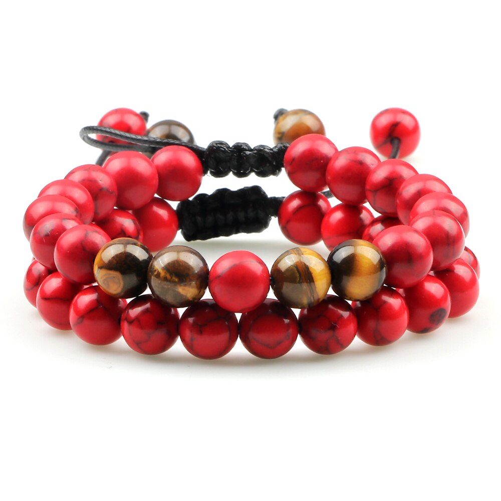 Adjustable Braided Natural Stone Beads Bracelets