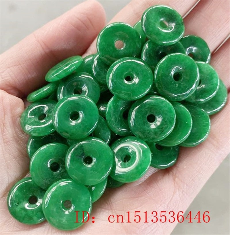 Green Jade Beads Safety Buckle Doughnut