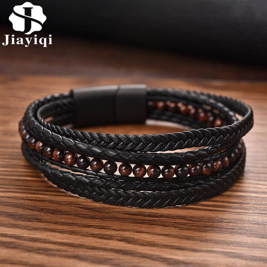 Fashion Natural Stone Beads Men Bracelet Multilayer