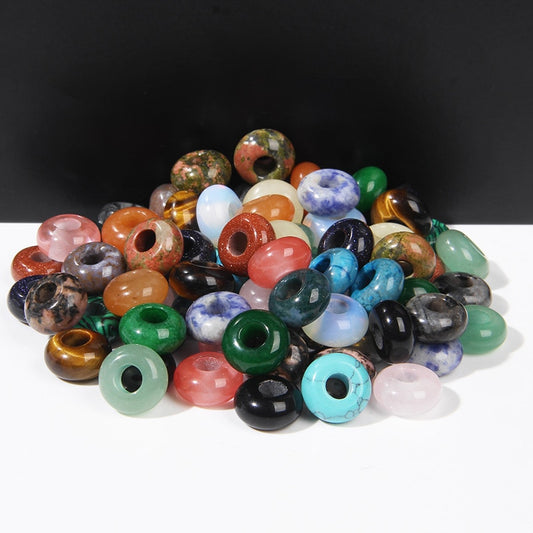 Wholesale Big Hole Bead Pendant Natural Round Jades