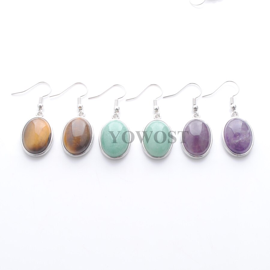1 Pairs Natural Stone Dangle Earrings Beads