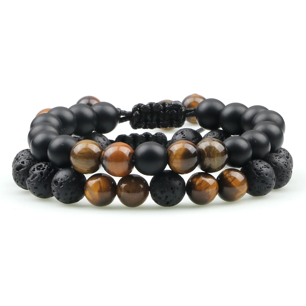 Adjustable Braided Natural Stone Beads Bracelets