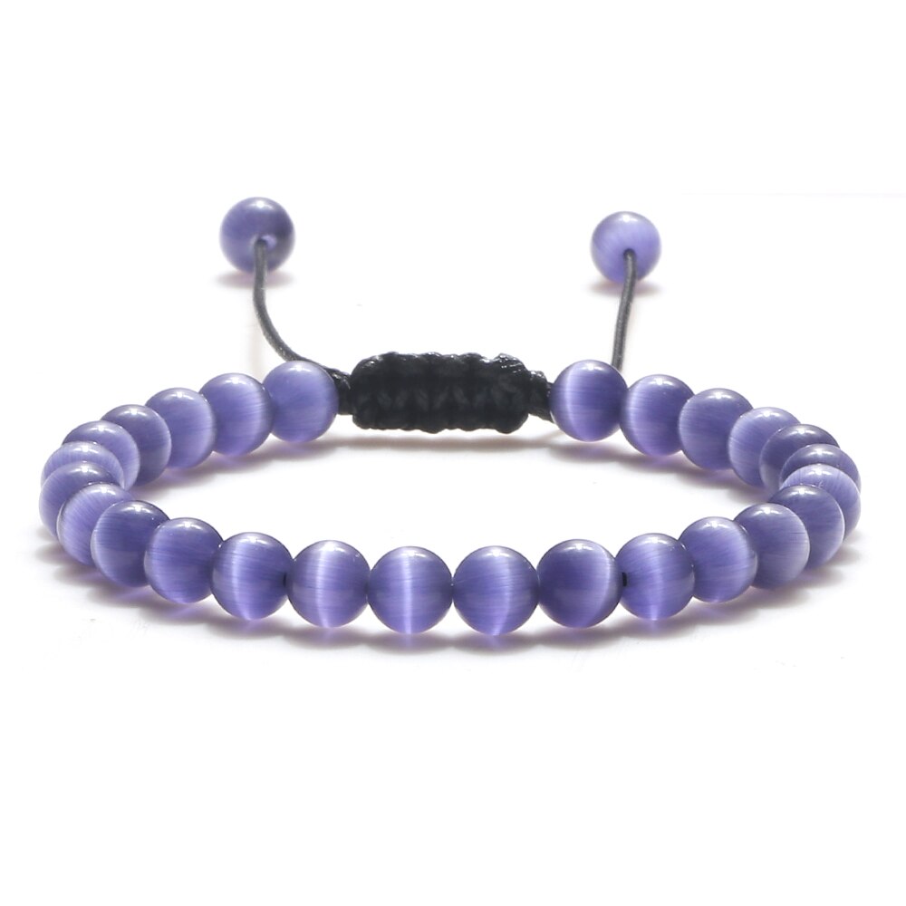 Opal Beads Bracelets Smooth Cat Eye Quartz Chakra