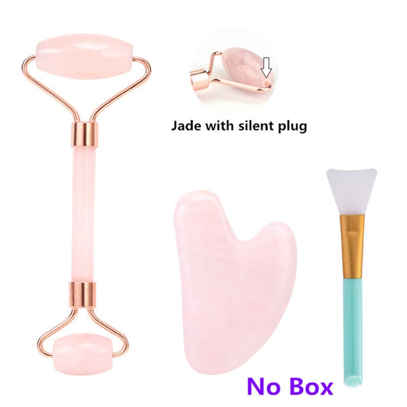 Rose Quartz Roller Facial Massager Powder Crystal