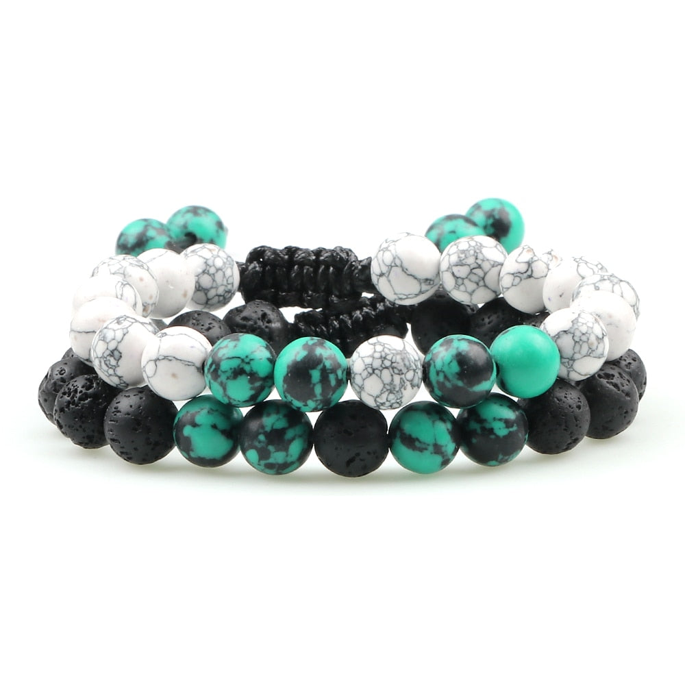 Adjustable Braided Natural Stone Beads Bracelets