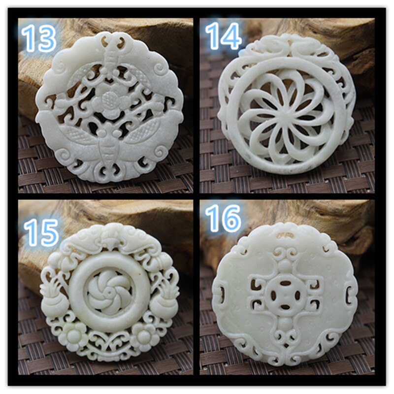 Natural White Jade Carved Lucky Pendant Necklace