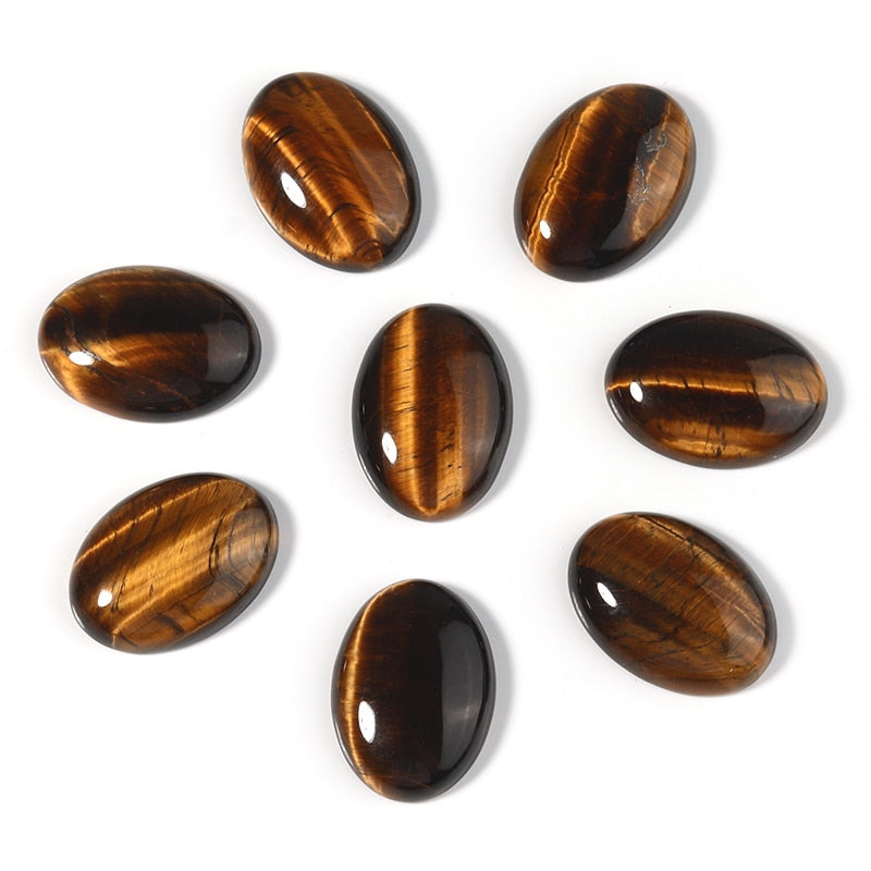 Natural Stone Oval Flatback Tiger's Eye Cabochon