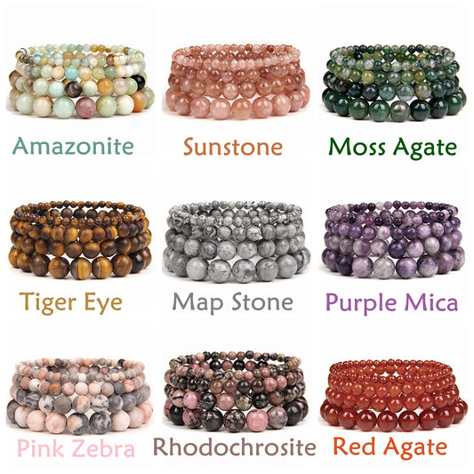 Agates Gem Stone Beaded Bracelet Jewelry Healing