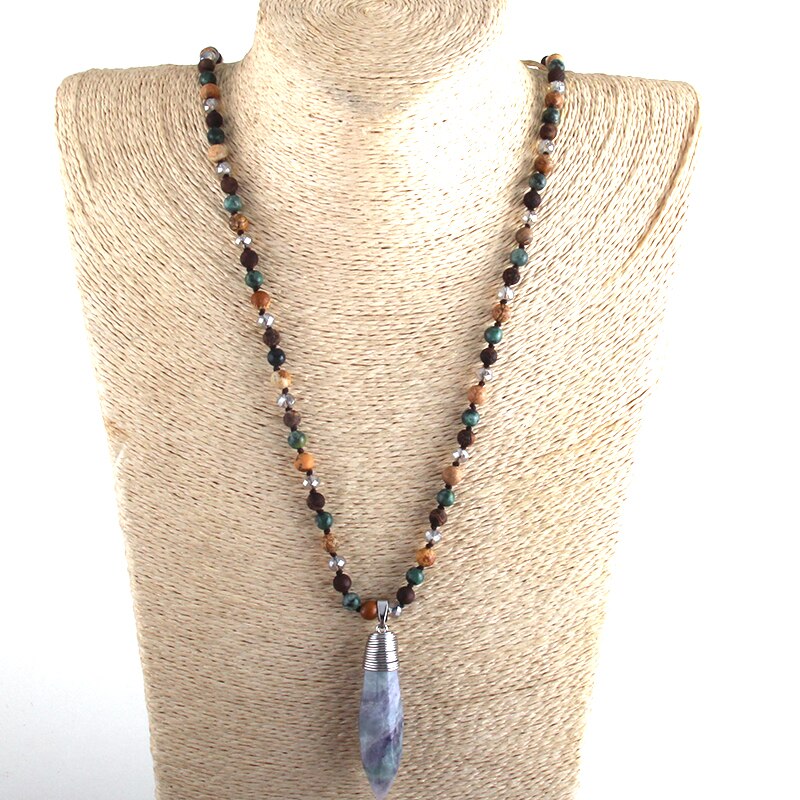 Boho Jewelry Natural Stones Crystal Semi Precious Drop