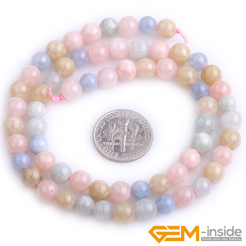 Multicolor Morganite Morgan Jades Round Bead