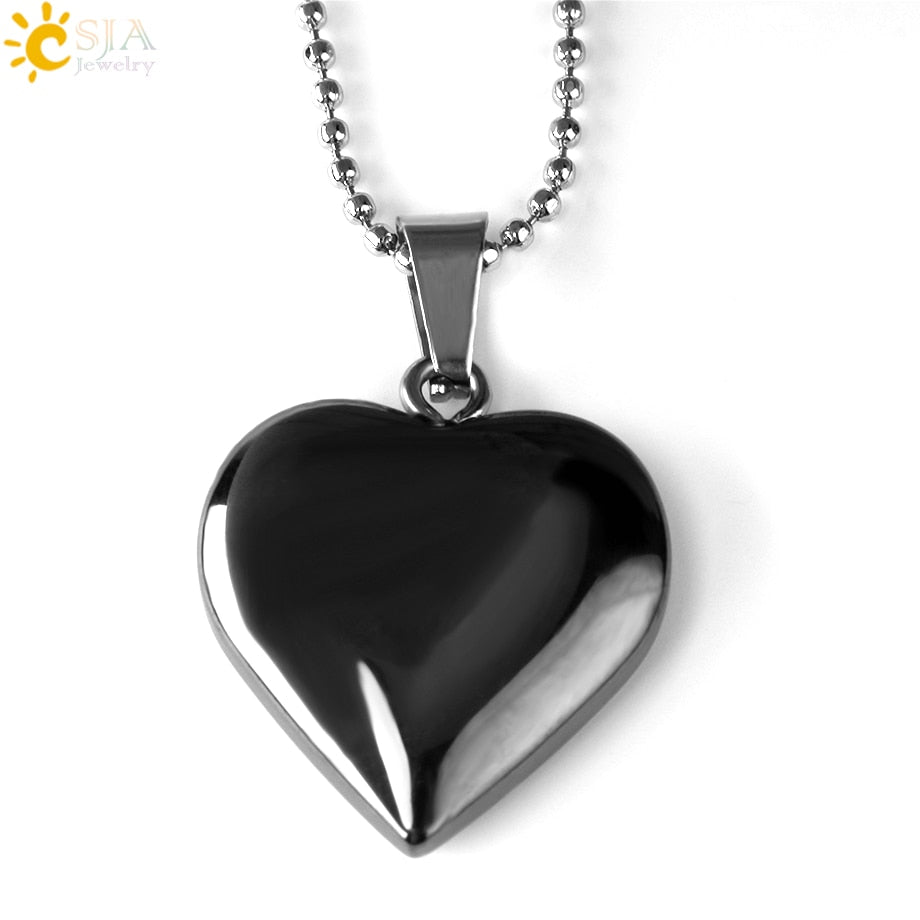 Heart Crystals Natural Stone Necklaces  Pendants