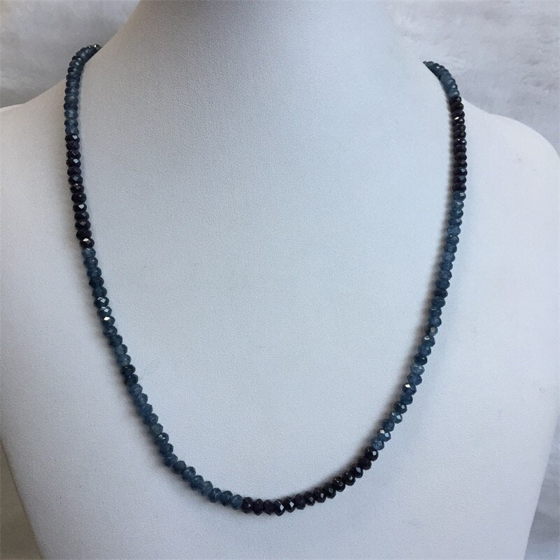 Natural Faceted Jade Stone Bead Choker Collares